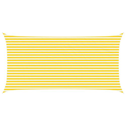 Слънчево платно за сянка Жълт и бял 6 x 3 m