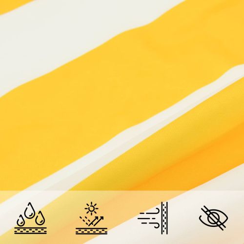 Слънчево платно за сянка Жълт и бял 6 x 3 m