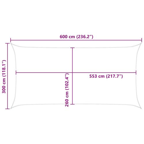 Слънчево платно за сянка Жълт и бял 6 x 3 m