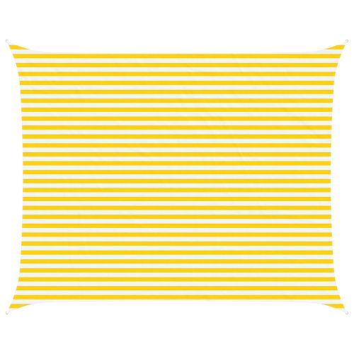 Слънчево платно за сянка Жълт и бял 5 x 4 m