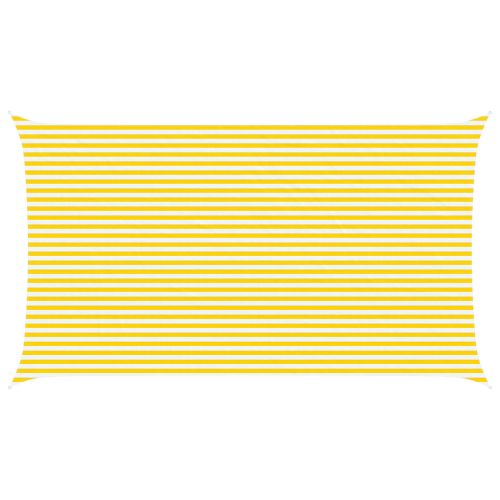 Слънчево платно за сянка Жълт и бял 7 x 4 m