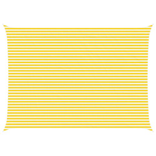 Слънчево платно за сянка Жълт и бял 7 x 5 m