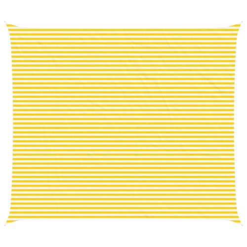 Слънчево платно за сянка Жълт и бял 7 x 6 m