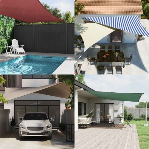 Слънчево платно за сянка Синьо и бяло 7 x 5 m