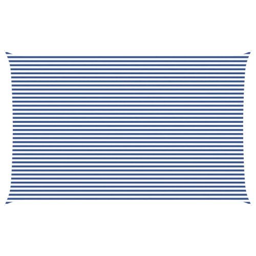 Слънчево платно за сянка Синьо и бяло 8 x 5 m