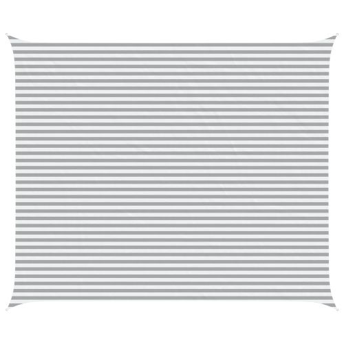 Слънчево платно за сянка Светлосив и бял 6 x 5 m