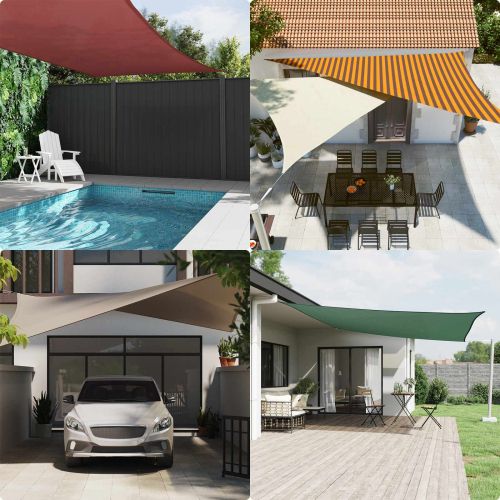 Слънчево платно за сянка Оранжево и кафяво 3 x 3 x 3 m