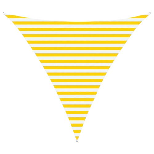 Слънчево платно за сянка Жълт и бял 3 x 3 x 3 m