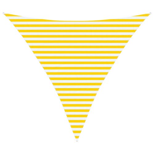 Слънчево платно за сянка Жълт и бял 3,6 x 3,6 x 3,6 m