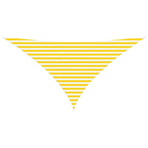 Слънчево платно за сянка Жълт и бял 3,5 x 3,5 x 4,9 m