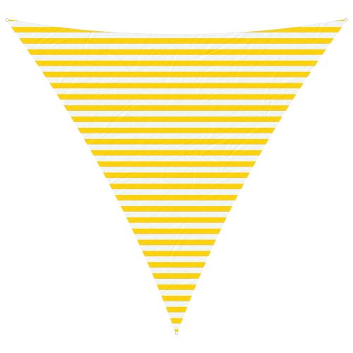 Слънчево платно за сянка Жълт и бял 4 x 4 x 4 m