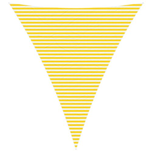 Слънчево платно за сянка Жълт и бял 5 x 6 x 6 m