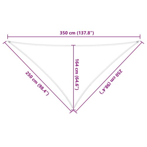 Слънчево платно за сянка 2,5 x 2,5 x 3,5 m