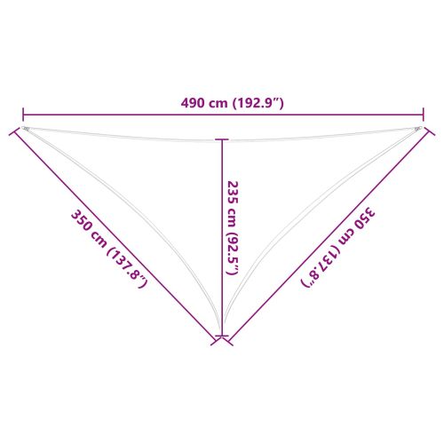 Слънчево платно за сянка 3,5 x 3,5 x 4,9 m