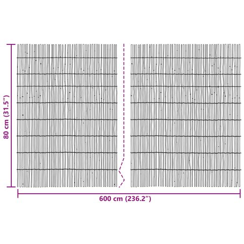 Градска ограда Въглен 600 x 80 cm Тръстика