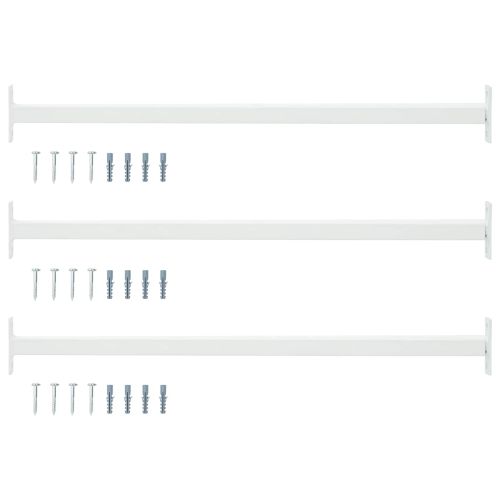 Регулируема защитна преграда за прозорци 3 pcs Бял Стомана