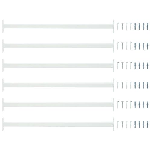 Регулируема защитна преграда за прозорци 6 pcs Бял Стомана