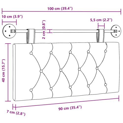 Табла за легло висяща Черно Текстил