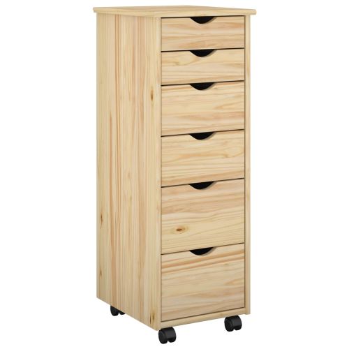 Плъзгащ кабинет с колело Кафяво 34 x 39 x 93,5 см Солиден бор