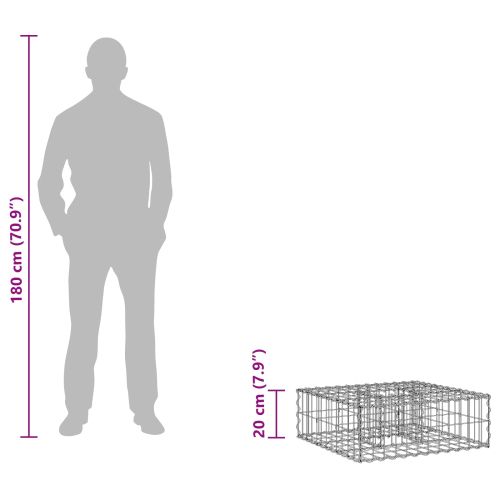 Габиона повдигнато легло Сребрист