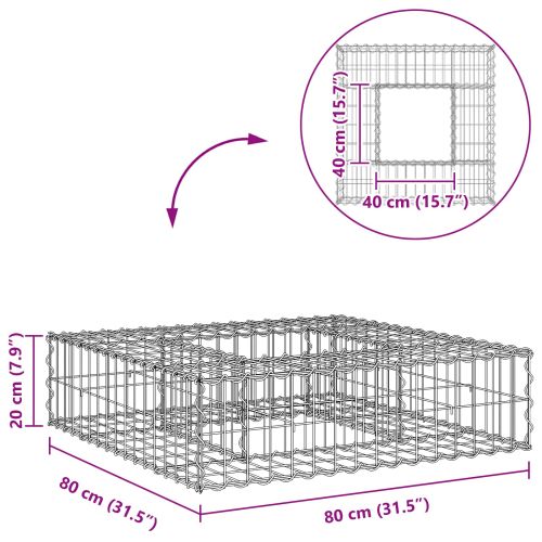 Габиона повдигнато легло Сребрист