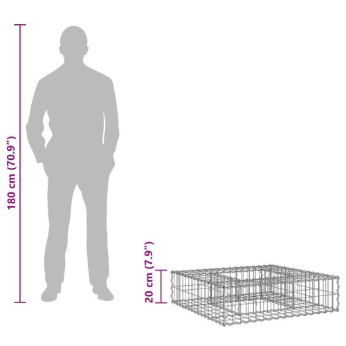 Габиона повдигнато легло Сребрист