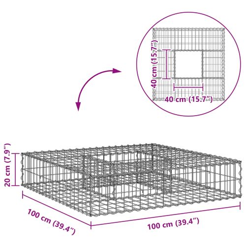Габиона повдигнато легло Сребрист