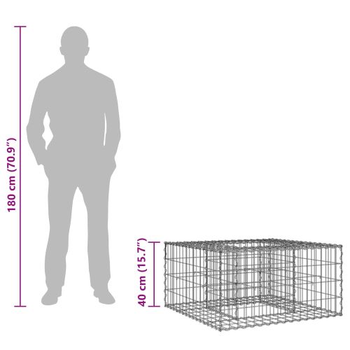 Габиона повдигнато легло Сребрист