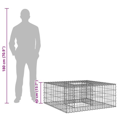 Габиона повдигнато легло Сребрист