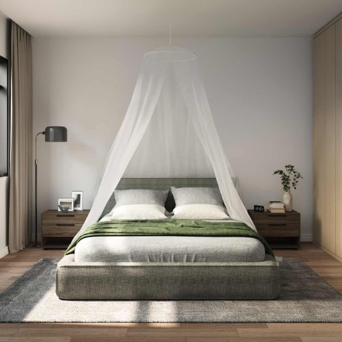 Комарник за легло 156 мрежа 3 pcs Бяло Полиестер