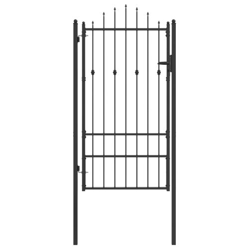 Врата за ограда с заключване Asten Черен 175 x 88 см Стомана