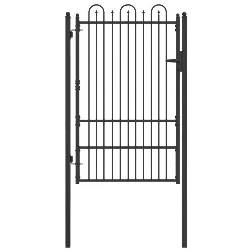Врата за ограда DRONTEN 100 x 150 cm Стомана Черен С ключалка