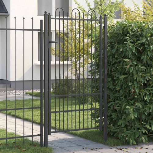 Врата за ограда DRONTEN 100 x 175 cm Стомана Черен С ключалка