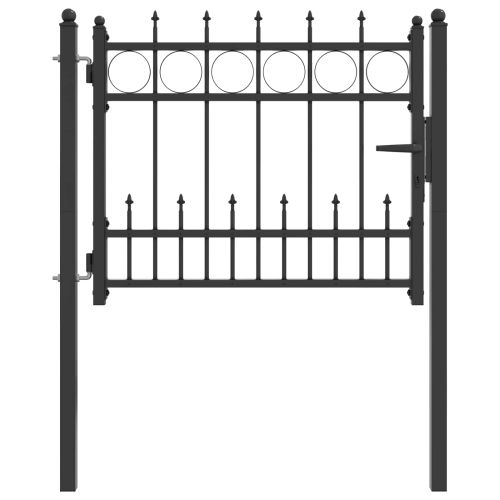 Врата за ограда HORST 100 x 75 cm Метал Черен С ключалка