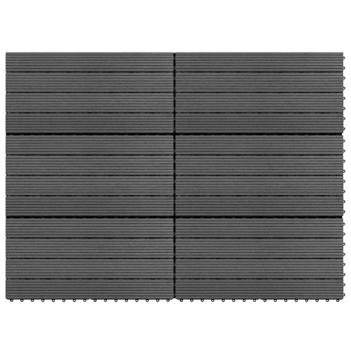 Плочка за decking 6 pcs Сив 60 x 30 cm WPC