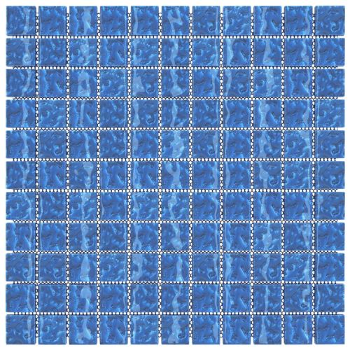 Мозайка плочка 11 бр. 50 x 50 cm Синьо Стъкло