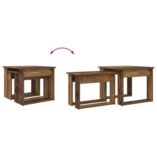 Комплект кафе маса 2 pcs Старо дърво Инженерно дърво