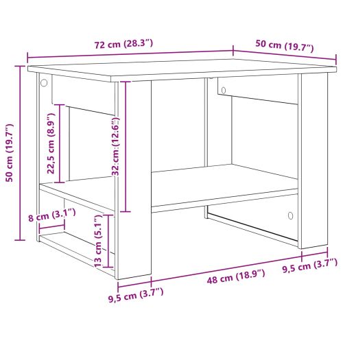 Масичка за кафе Сонома дъб 72 x 50 x 50 см Инженерно дърво