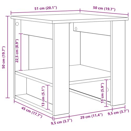 Масичка за кафе Циментено сиво 51 x 50 x 50 см Инженерно дърво