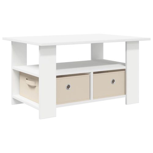 Масичка за кафе с чекмедже Бяло 77 x 55 x 42 см Инженерно дърво