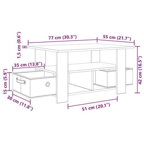 Масичка за кафе Циментено сиво 77 x 55 x 42 см Инженерно дърво