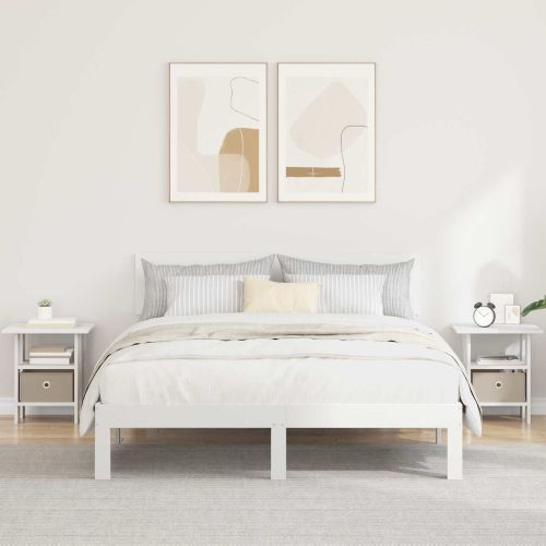 Нощно шкафче 2 pcs Бяло 41 x 40 x 45 см Инженерно дърво