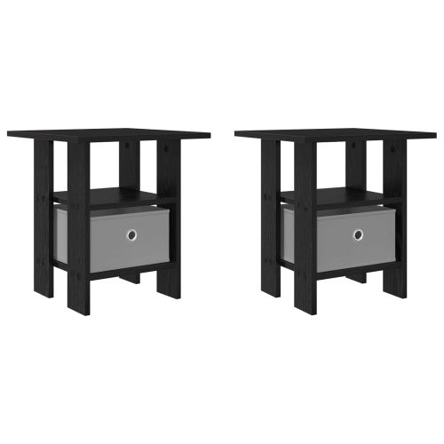 Нощно шкафче 2 pcs Черния дъб 41 x 40 x 45 см Инженерно дърво
