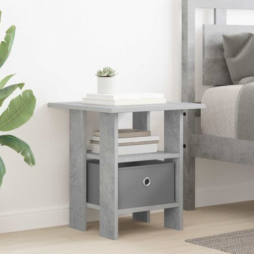 Нощно шкафче Циментено сиво 41 x 40 x 45 см Инженерно дърво