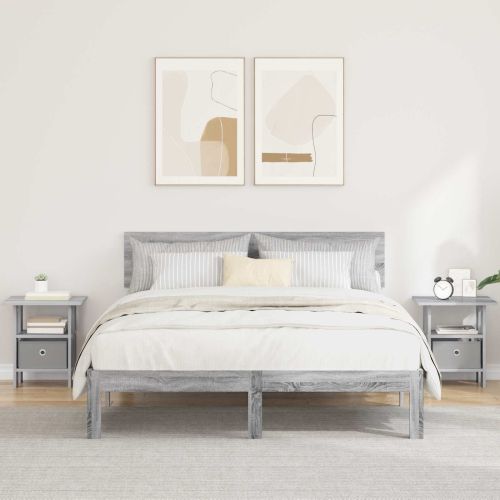 Нощно шкафче 2 pcs Сив Сонома 41 x 40 x 45 см Инженерно дърво