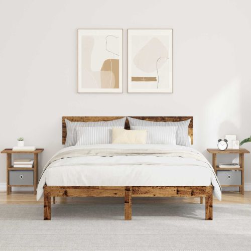 Нощно шкафче 2 pcs Старо дърво 41 x 40 x 45 см Инженерно дърво