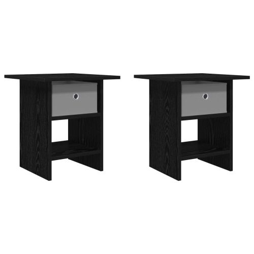 Нощно шкафче 2 pcs Черния дъб 41 x 40 x 45 см Инженерно дърво