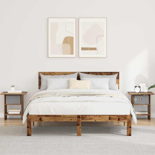 Нощно шкафче 2 pcs Старо дърво 41 x 40 x 45 см Инженерно дърво