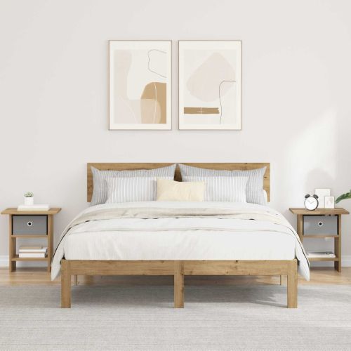 Нощно шкафче 2 pcs Дъб 41 x 40 x 45 см Инженерно дърво