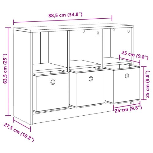 Служебен шкаф Дъб 88,5 x 27,5 x 63,5 см